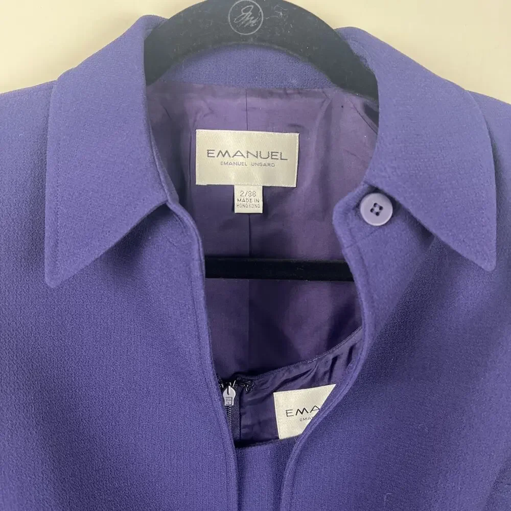 Emanuel Ungaro Purple Sleeveless Dress & Blazer/Jacket Set Suit‎ Size 2 / 36